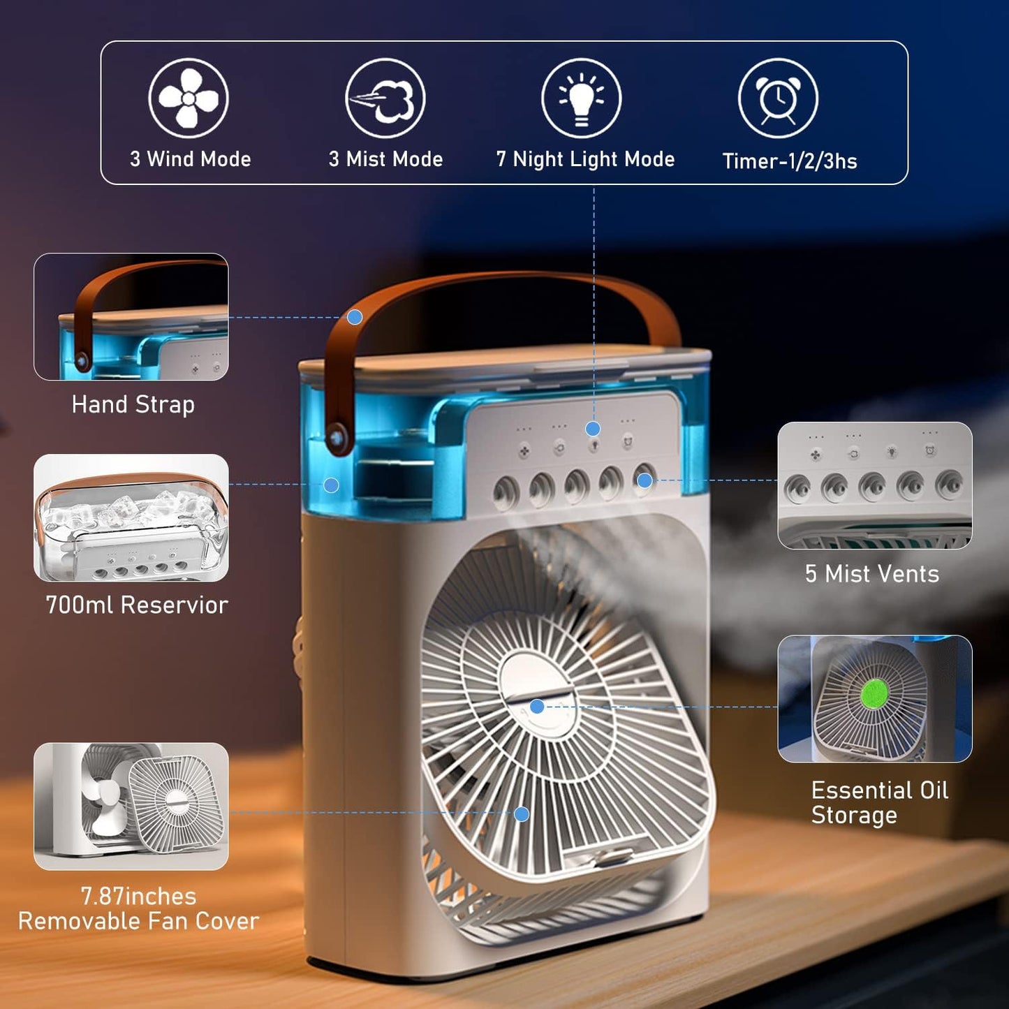 3 In 1 Portable Mini Air Cooler